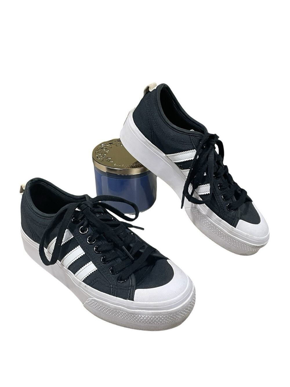 Adidas Nizza Platform Women's Shoes Size 8.5 Black/White Sneaker -Street Wear